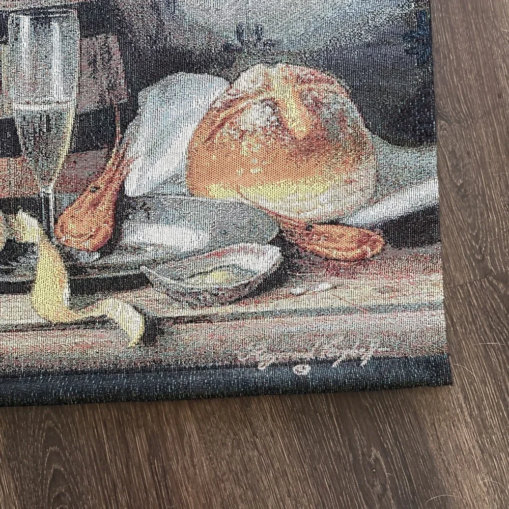 Raymond Campbell Delft Tiles Still Life Tapestry Wall Hanging 35